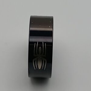 Men's Black Stainless Steel Spider Band Ring Gothic Biker Fashion Size 8.5 / 17